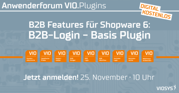 Einladung zum digitalen kostenfreien Anwenderforum VIO.Plugins am 25.11.26
